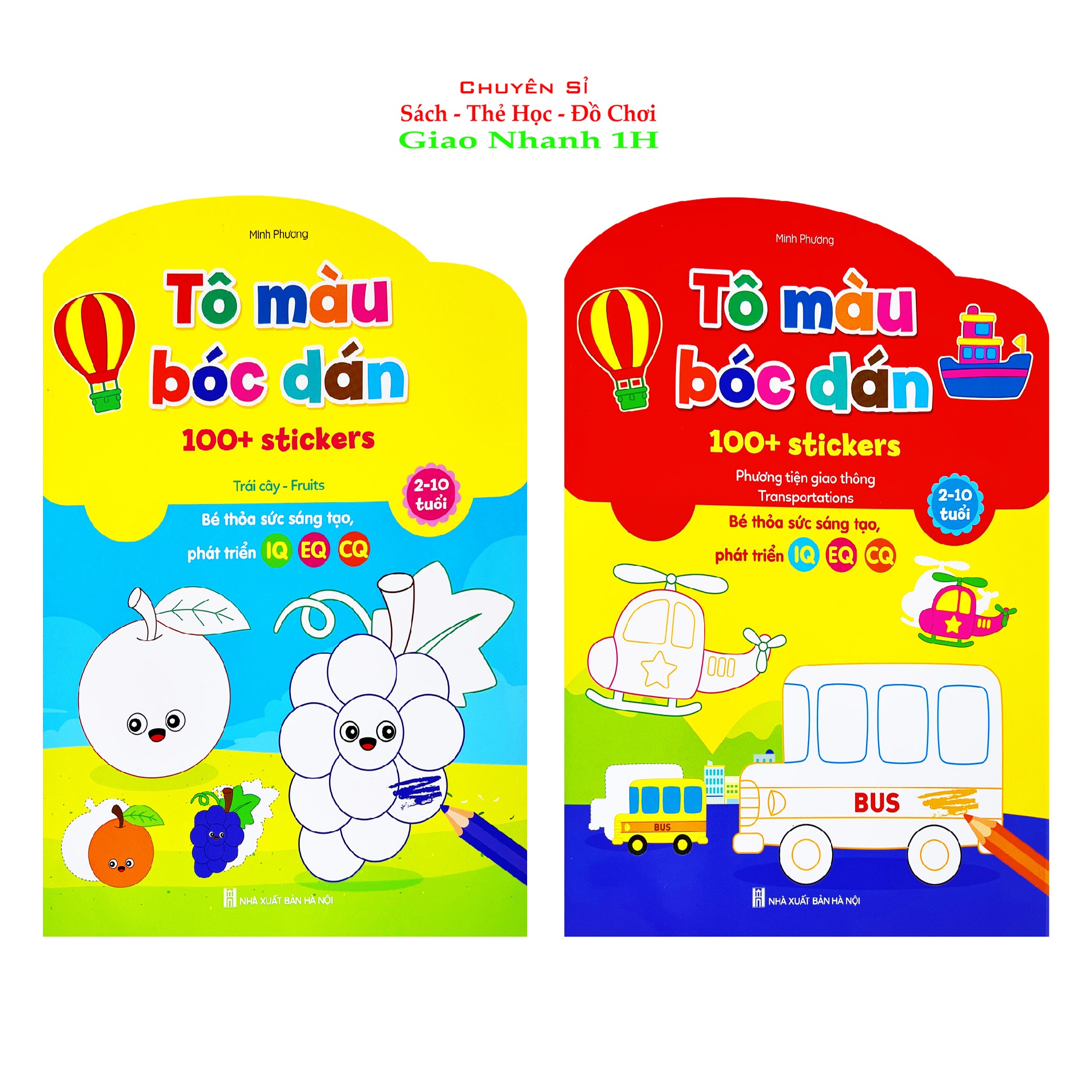 Bộ Tô Màu Bóc Dán 100+ Stickers (Song Ngữ Anh – Việt)