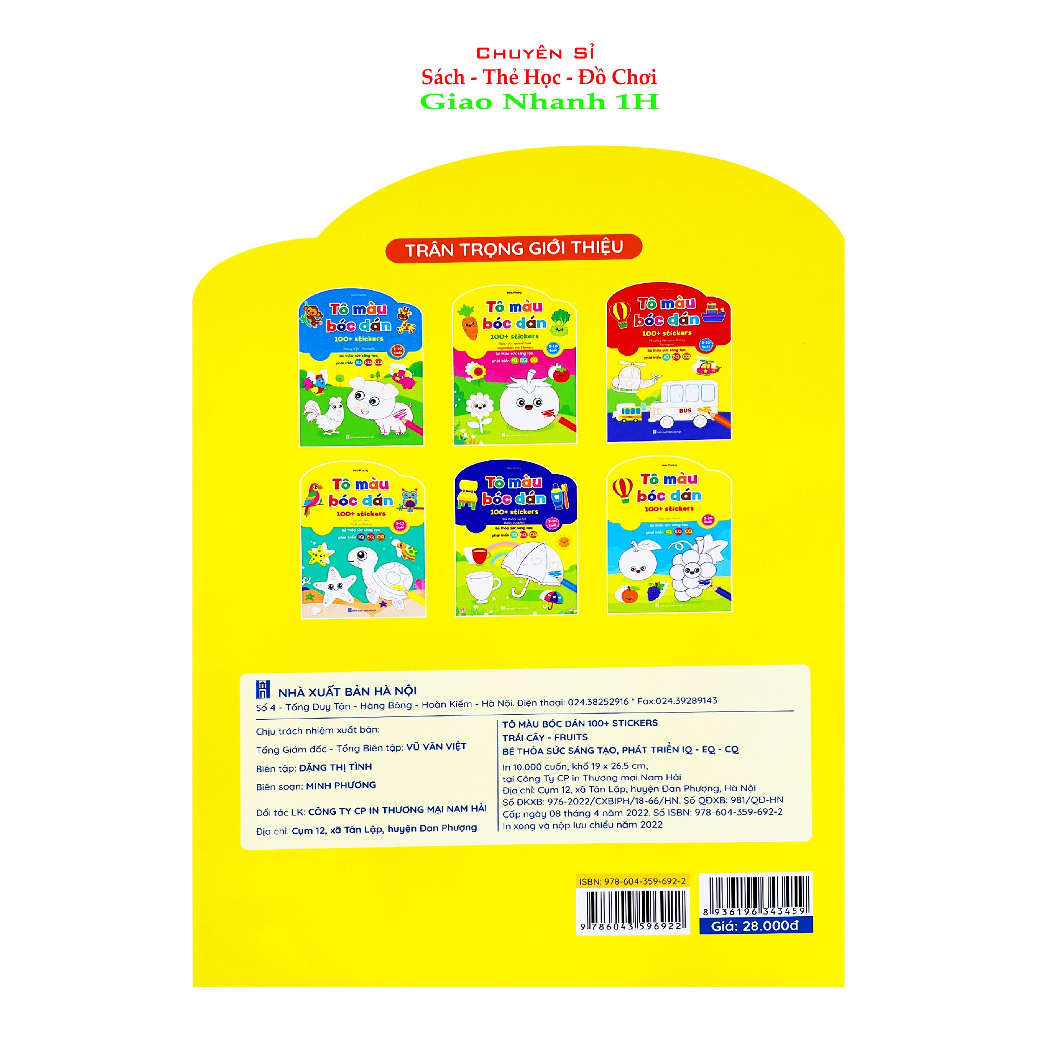 Bộ Tô Màu Bóc Dán 100+ Stickers (Song Ngữ Anh – Việt)