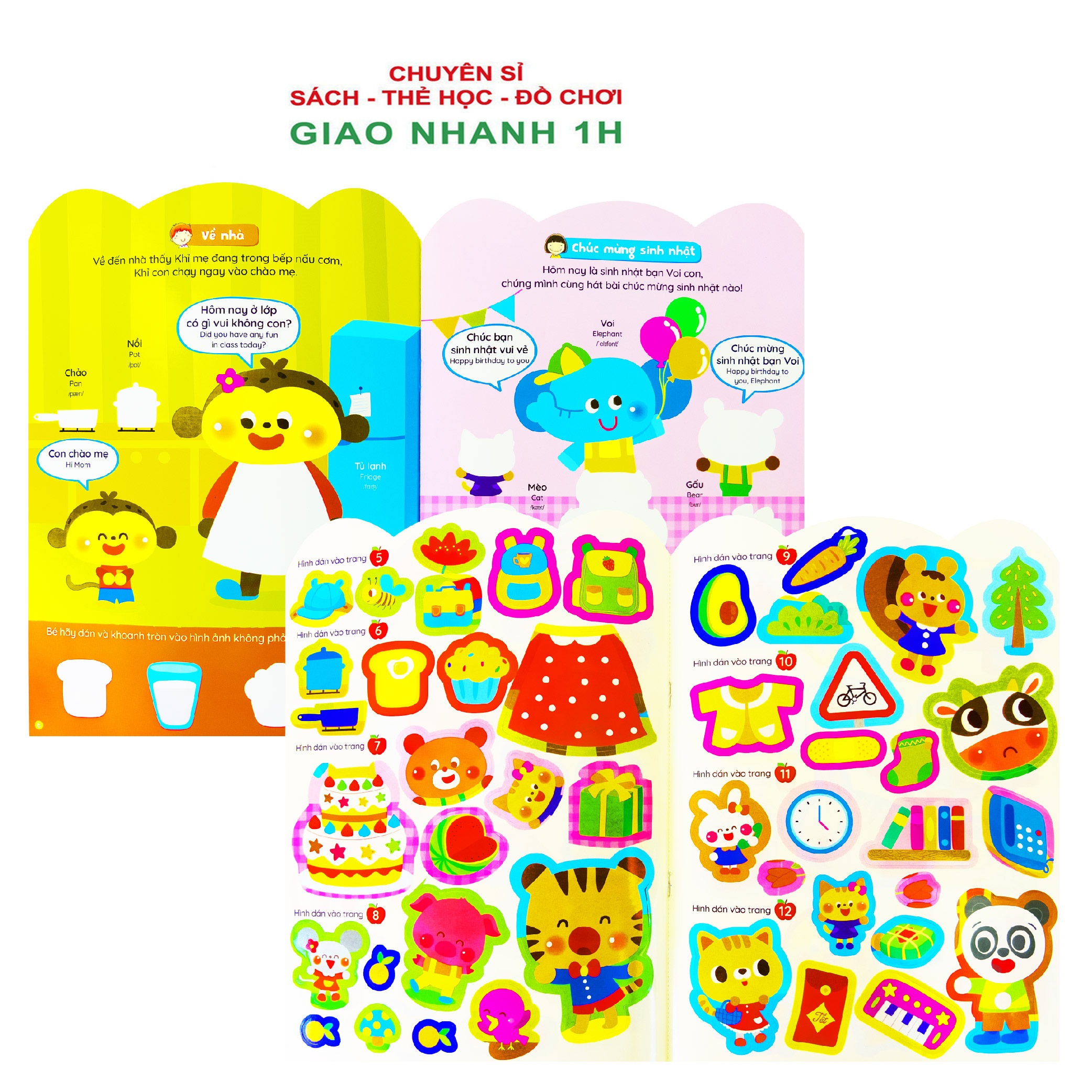 Combo 6 Cuốn Bóc Dán Thông Minh 365 (Dành Cho Trẻ Từ 2-6 Tuổi)