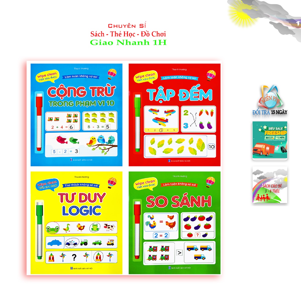 Combo 4 quyển Làm toán không sợ sai