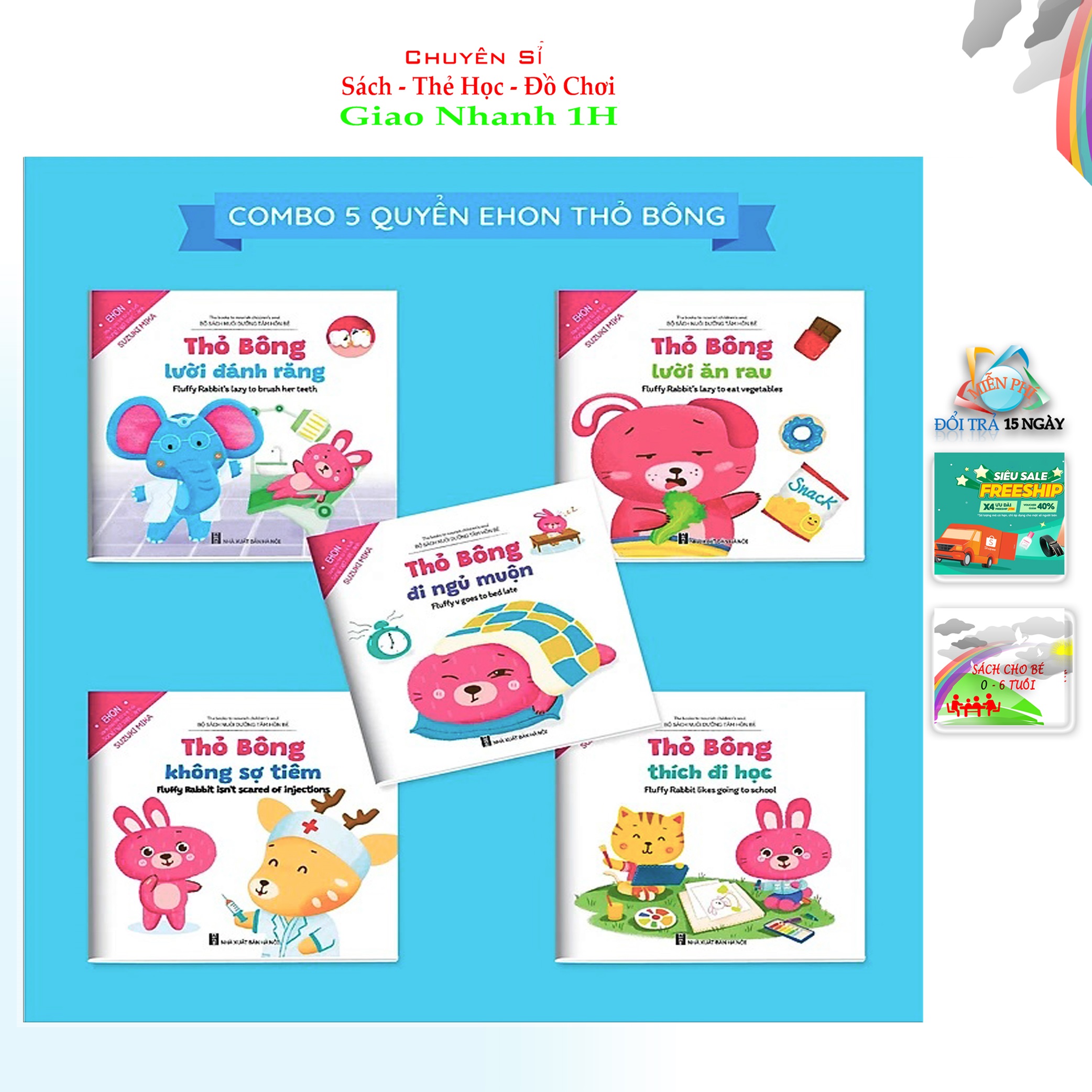 Ehon Thỏ Bông Bộ Sách Nuôi Dưỡng Tâm Hồn Cho Bé