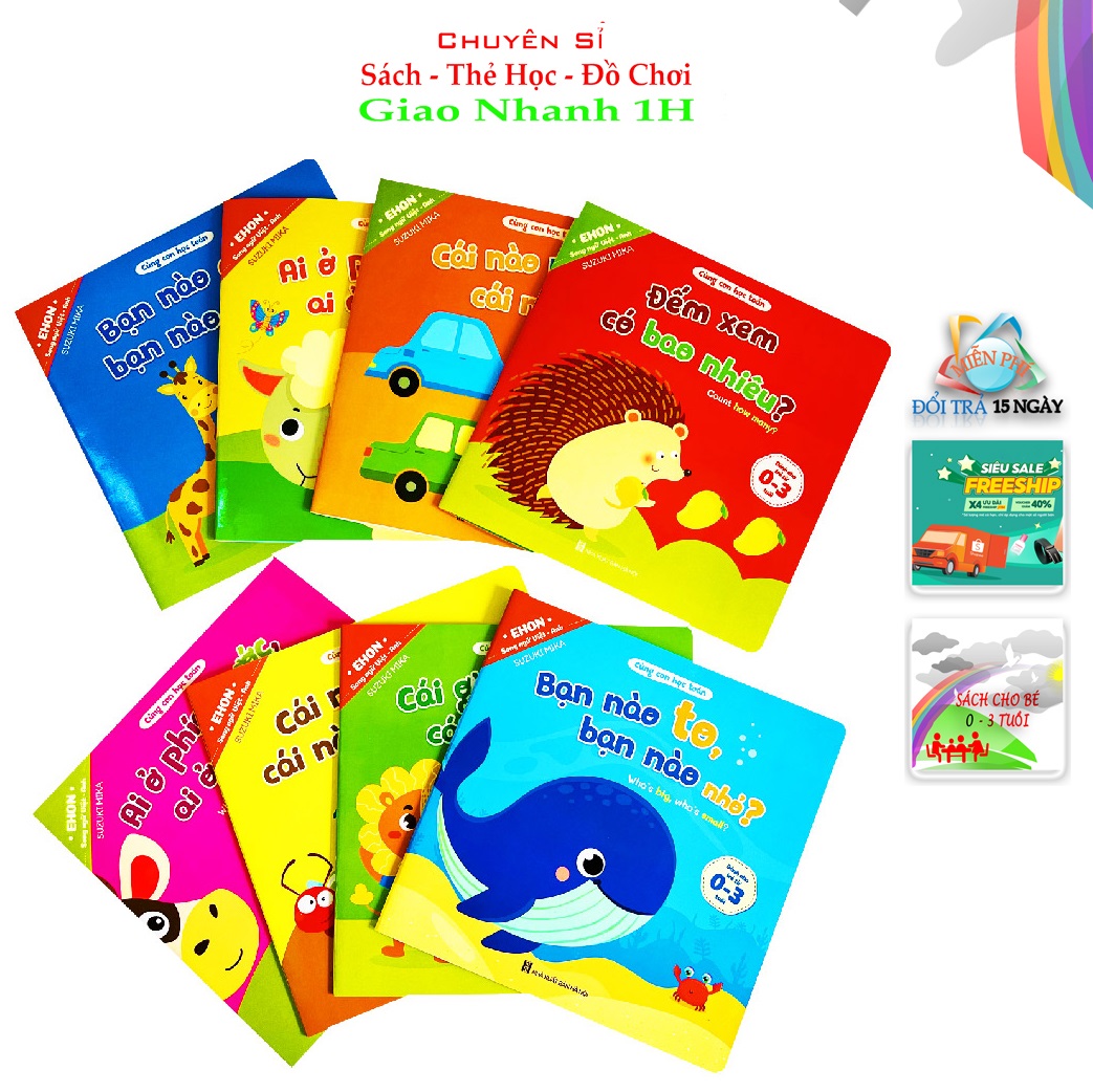 Combo 8 cuốn Ehon Toán Học Đầu Đời Cùng Con Học Toán