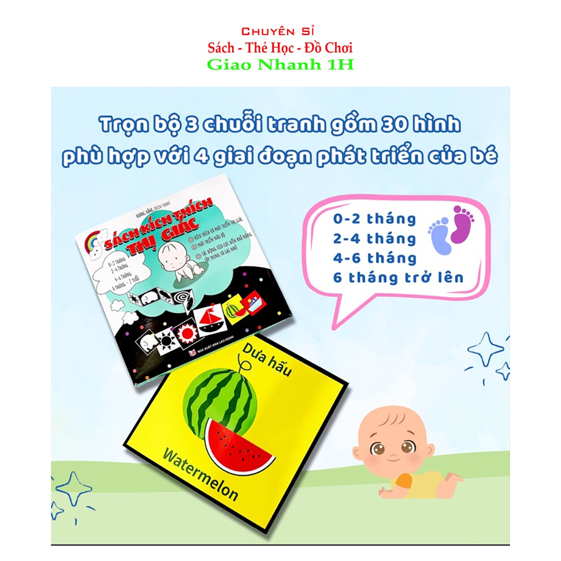 Sách - Flash Card Kích Thích Thị Giác - Zic Zắc (4 Tấm)