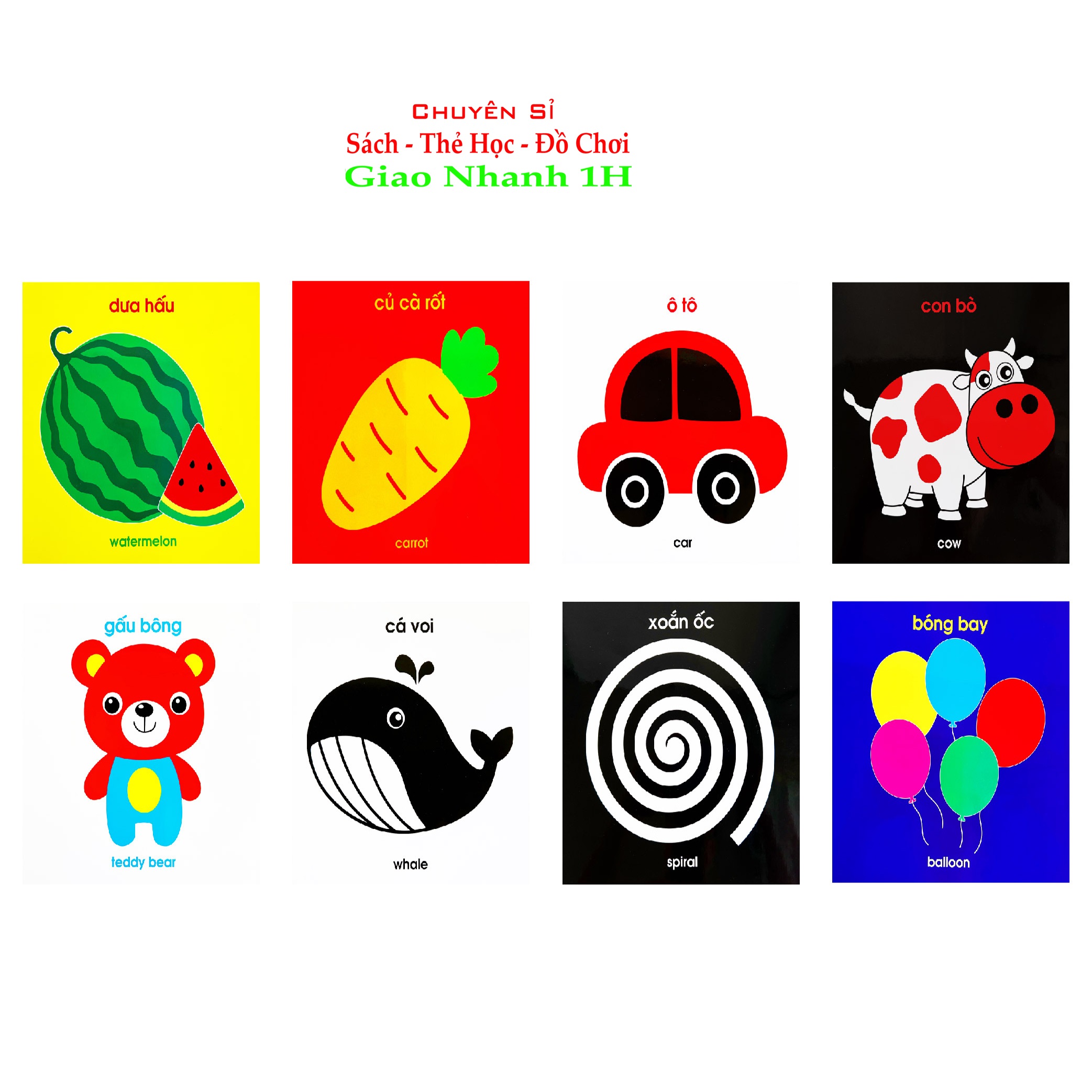 Sách - Flash Card Kích Thích Thị Giác - Zic Zắc (4 Tấm)