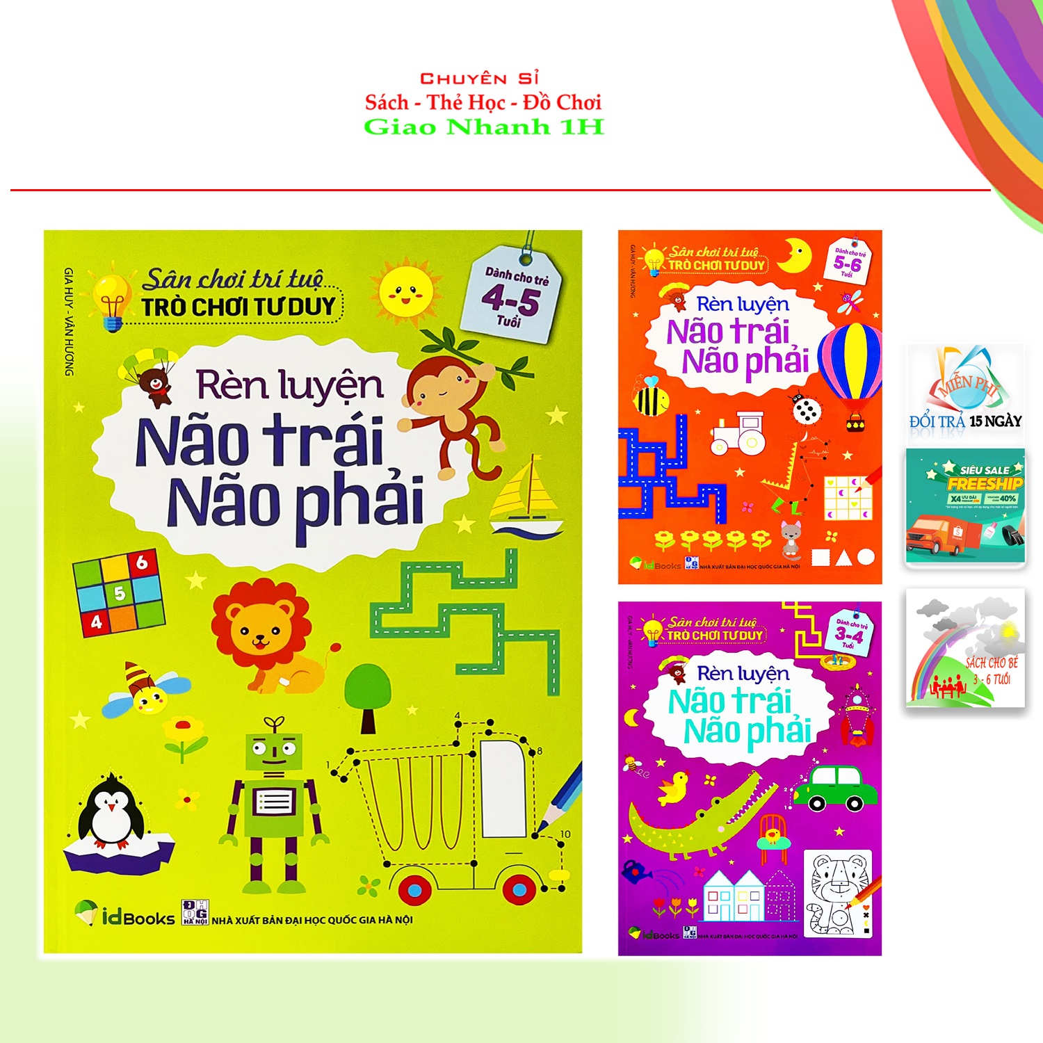 Combo 3 cuốn sân chơi trí tuệ trò chơi tư duy rèn luyện não trái não phải