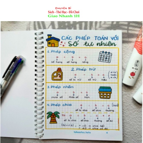 Sổ tay Takenote toán 6 Tổng hợp kiến thức theo chương trình mới nhất