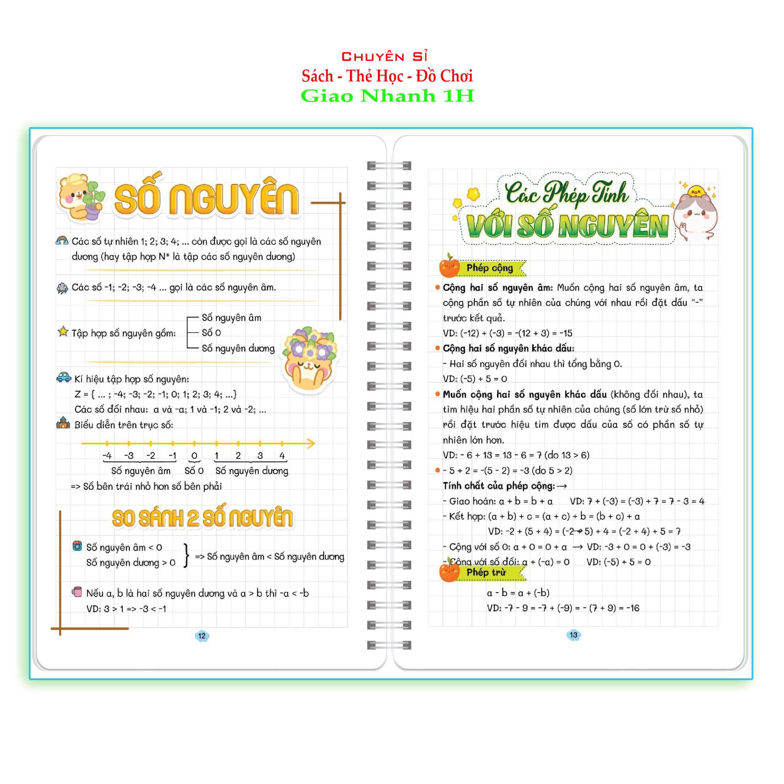 Sổ tay Takenote toán 6 Tổng hợp kiến thức theo chương trình mới nhất