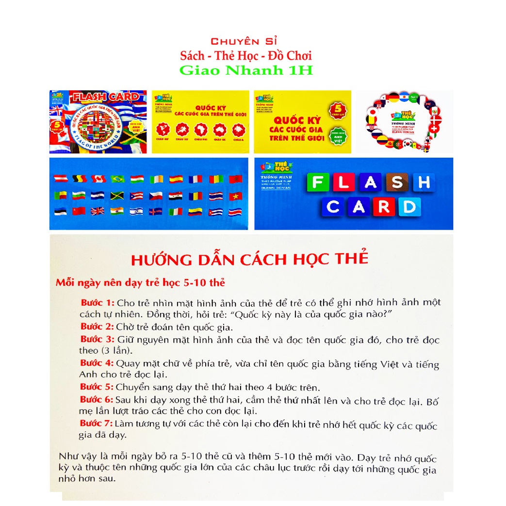 Bộ Thẻ Flashcard Quốc Kỳ Các Quốc Gia Trên Thế Giới