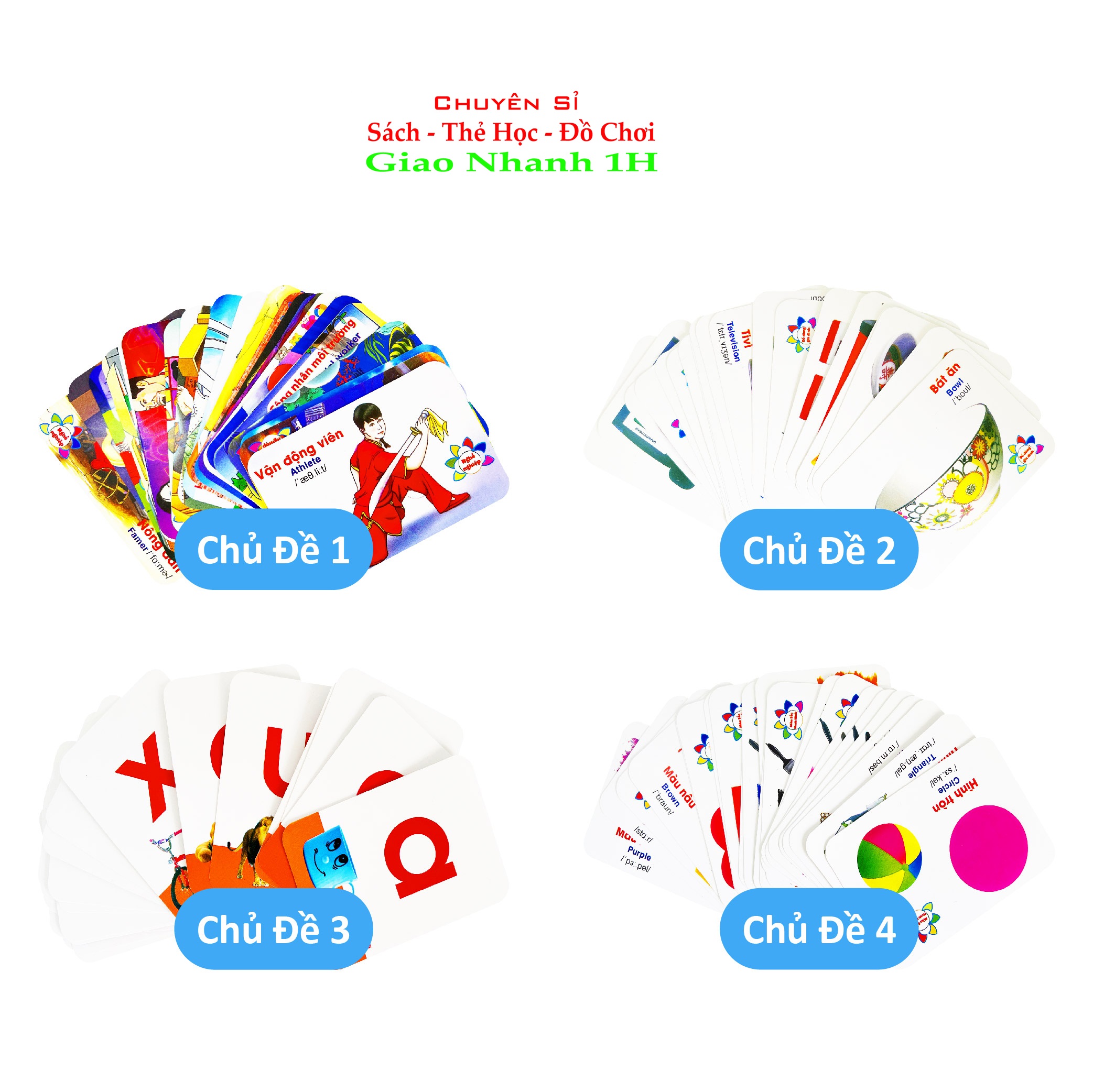 Bộ Thẻ Thông Minh Flashcard (Song Ngữ Việt - Anh Cho Bé) 