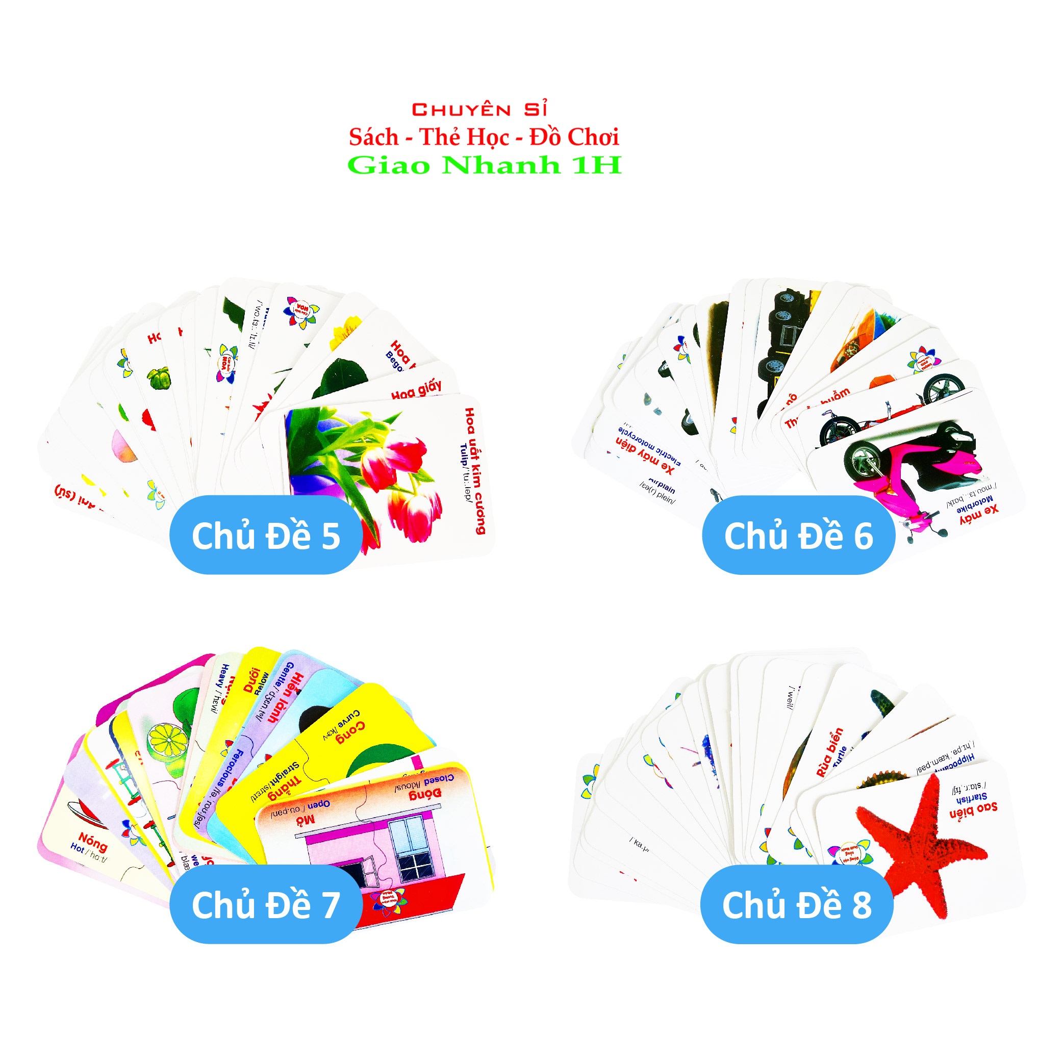 Bộ Thẻ Thông Minh Flashcard (Song Ngữ Việt - Anh Cho Bé) 