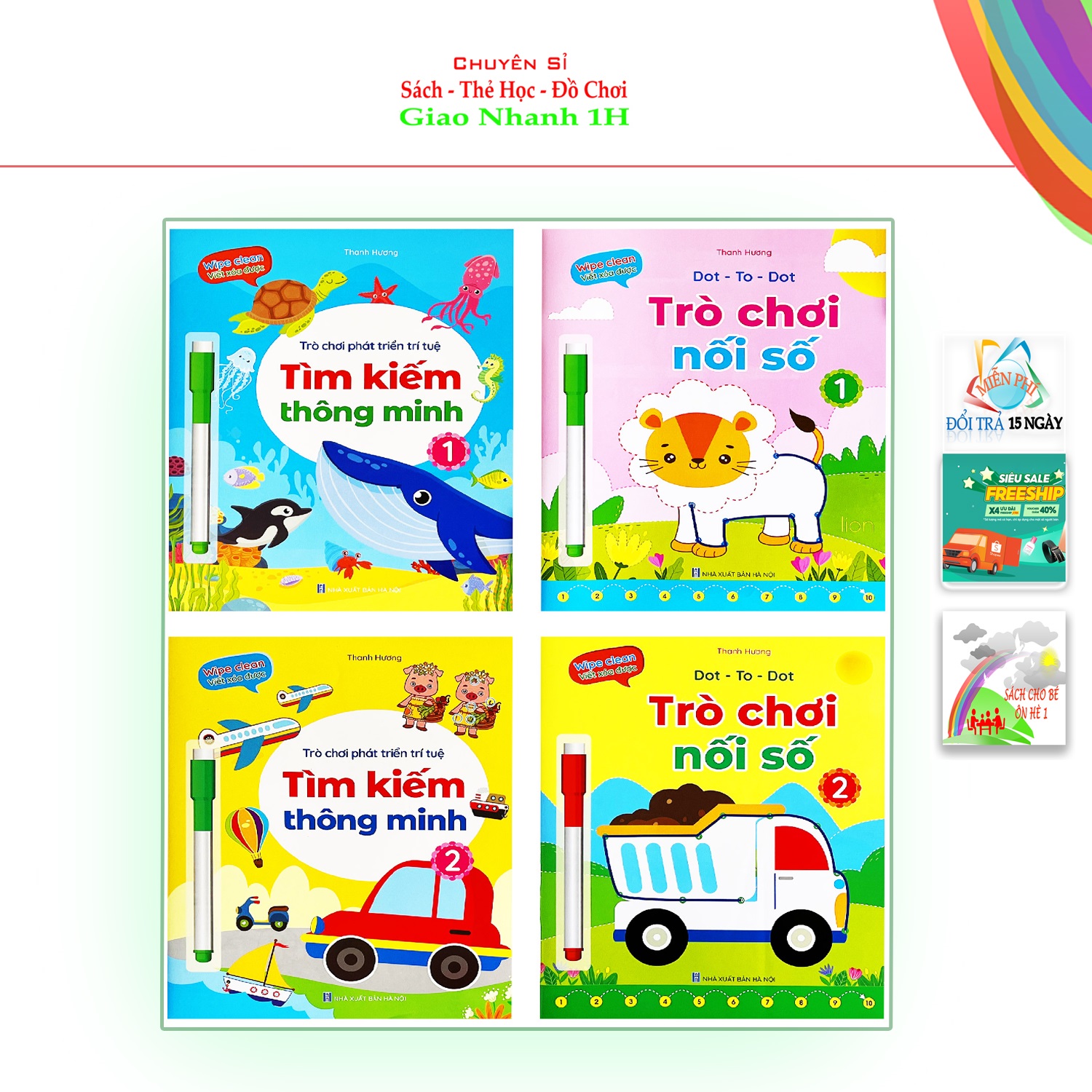 Bộ 4 quyển trò chơi nối số tìm kiếm thông minh