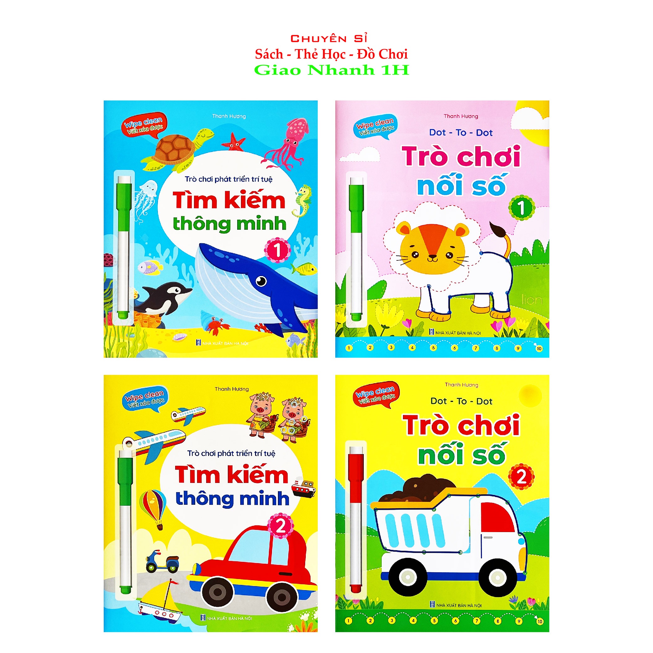 Bộ 4 quyển trò chơi nối số tìm kiếm thông minh