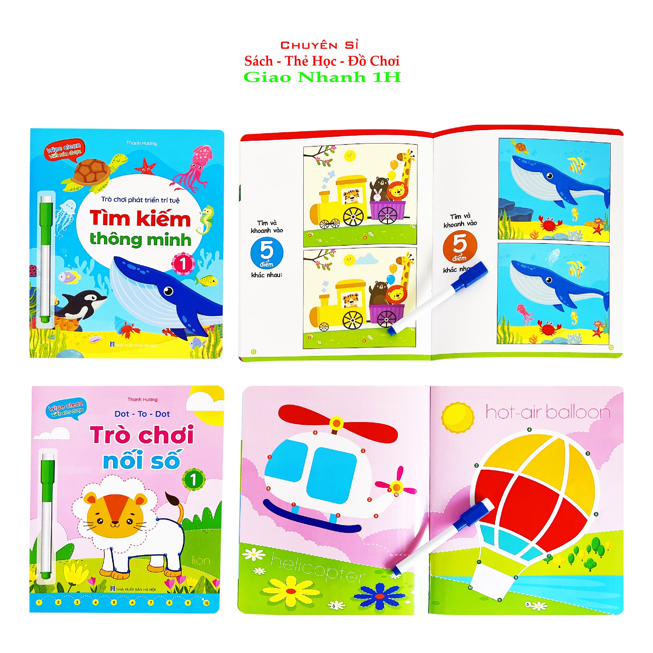 Bộ 4 quyển trò chơi nối số tìm kiếm thông minh