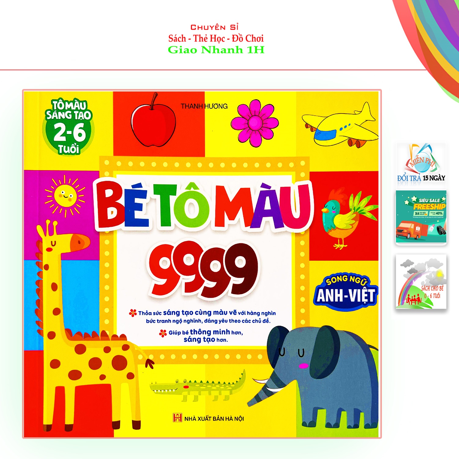 Bé tô màu 9999 song ngữ Anh Việt cho bé 2-6 tuổi