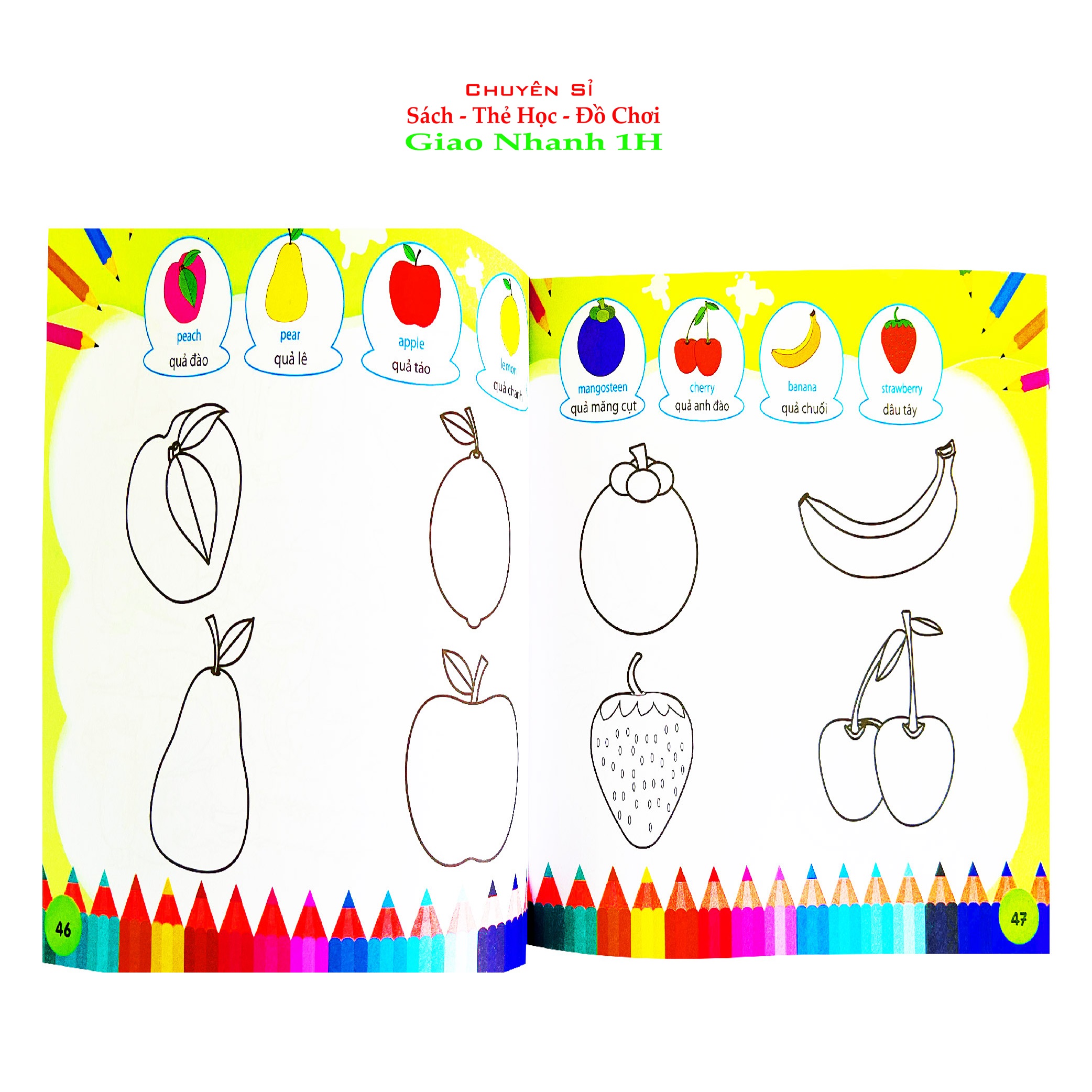 Bé tô màu 9999 song ngữ Anh Việt cho bé 2-6 tuổi