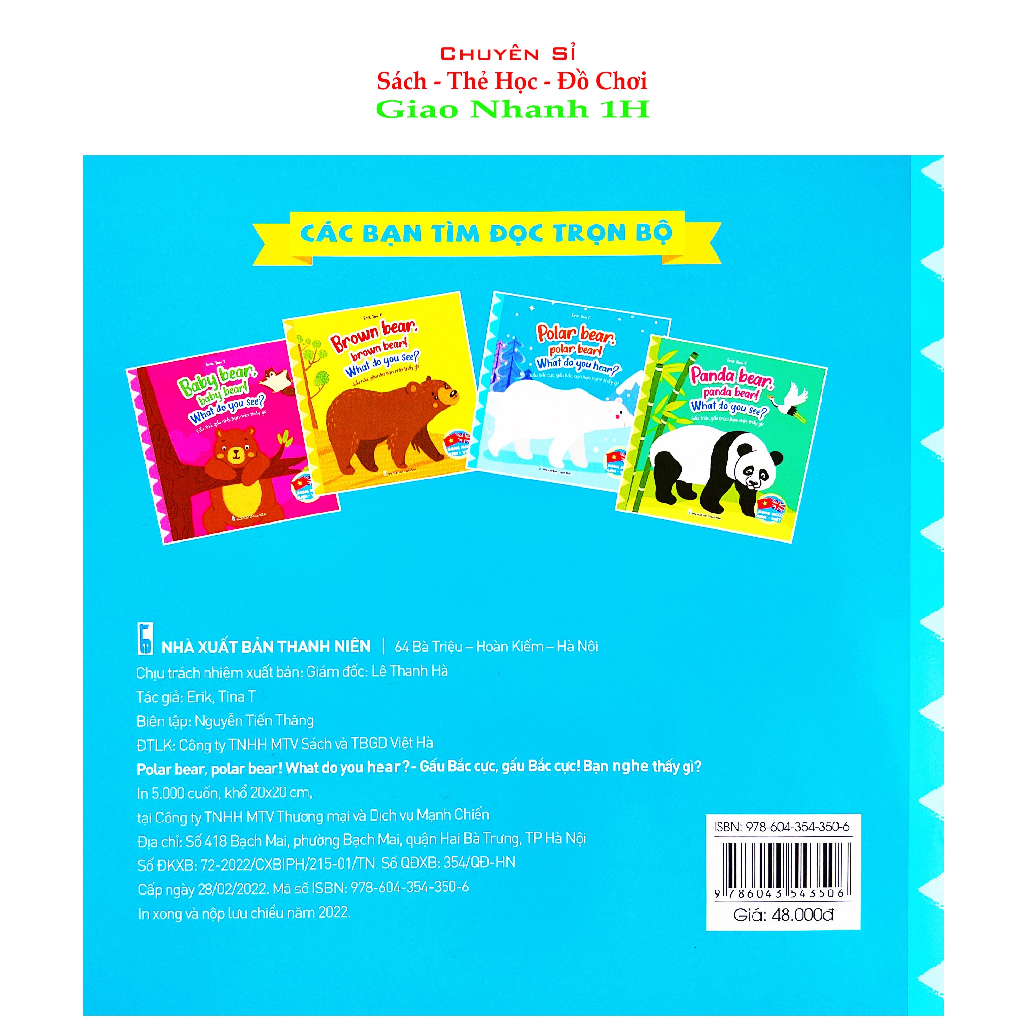 Truyện Tranh Gấu Bắc cực, Gấu nhỏ, Gấu trúc, Gấu nâu (bộ 4 Cuốn)