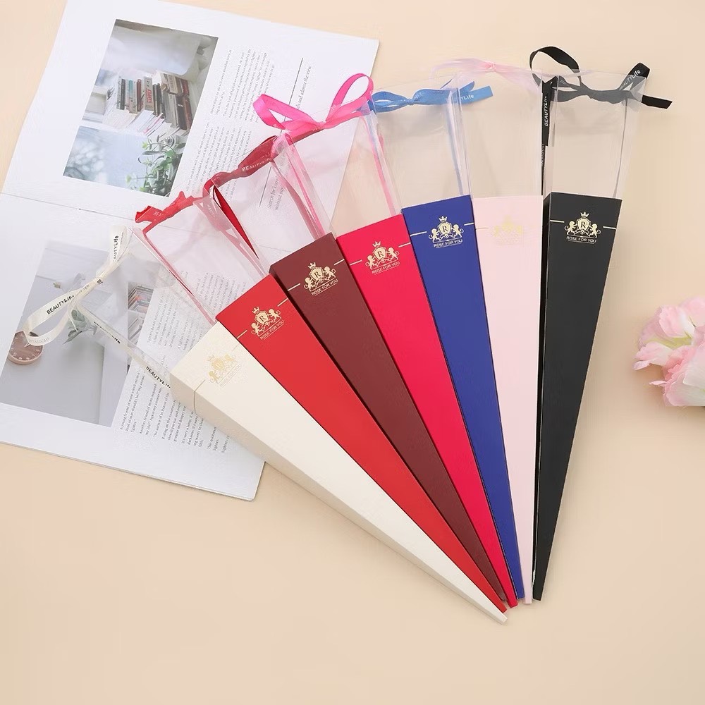 Combo 10 túi mika 1 bông, vỏ hộp mika đựng hoa sáp, hộp mica hồng sang trọng